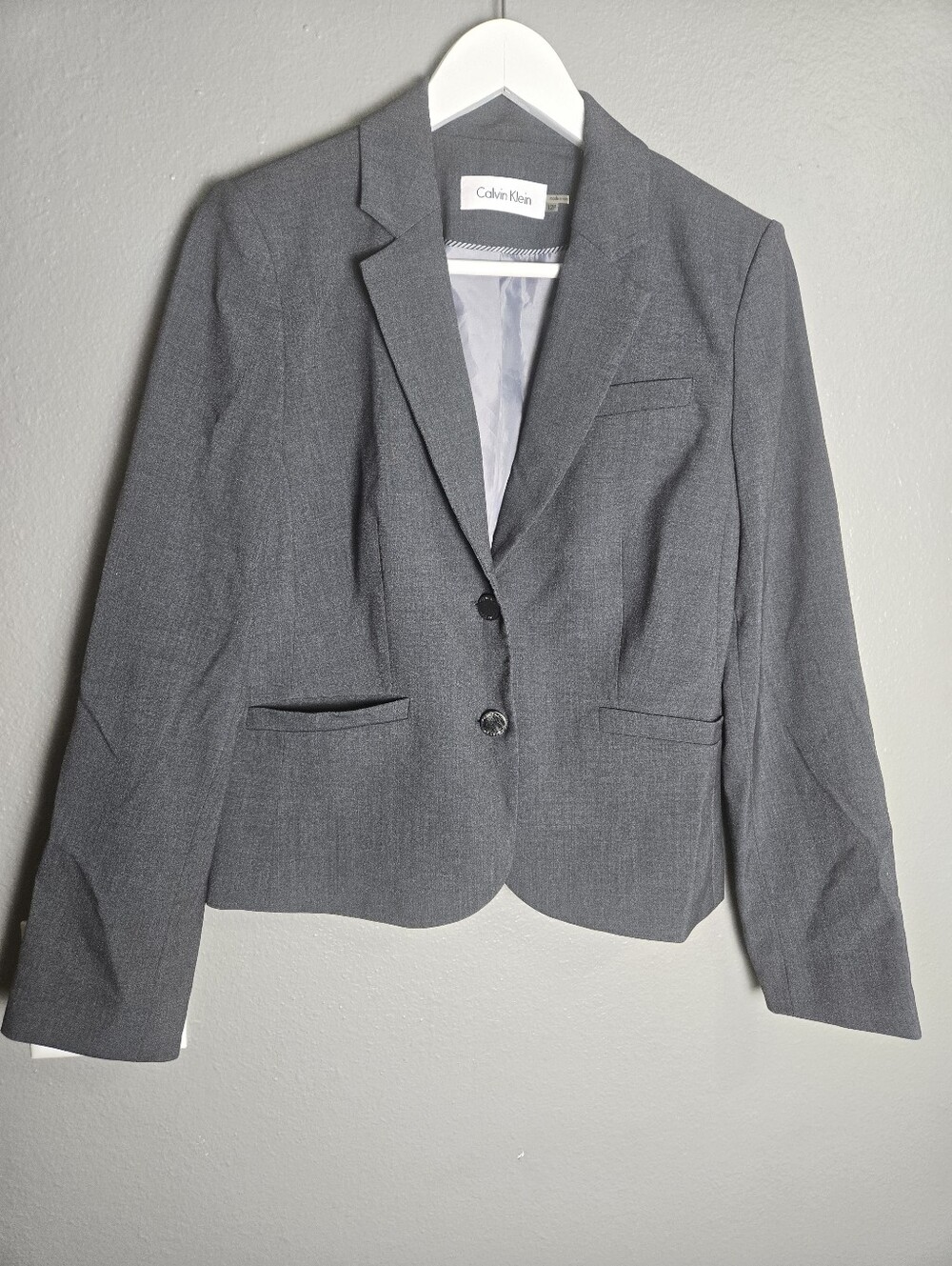 Calvin Klein Grey Blazer Classic Fit Size 12P